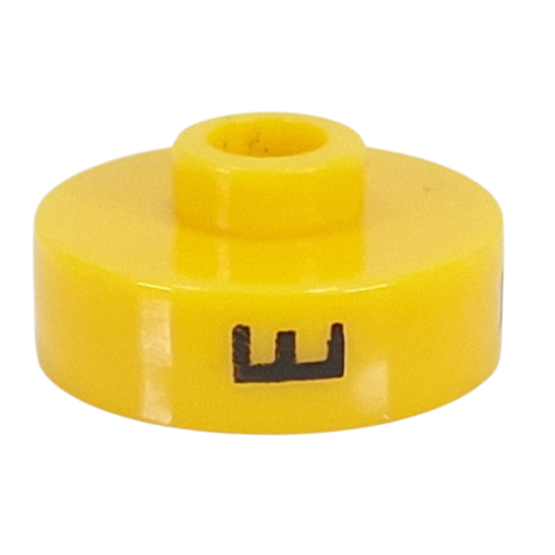 Pen Bead, Round Short, Flat Edge with 'E', 'F', 'P' Print