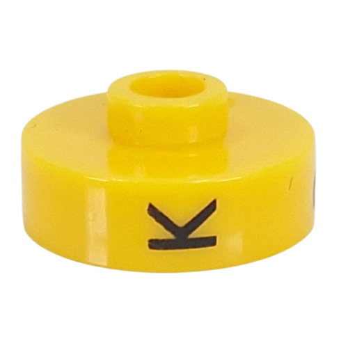 Pen Bead, Round Short, Flat Edge with 'K', '3', 'P' Print