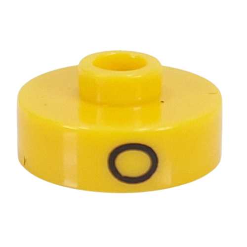 Pen Bead, Round Short, Flat Edge with 'O', '3', 'C' Print