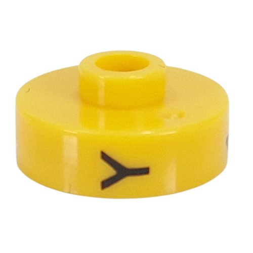 Pen Bead, Round Short, Flat Edge with 'Y', '4', 'G' Print