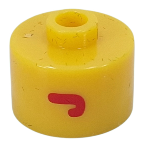 Pen Bead, Round Long, Flat Edge with Red 'J' print