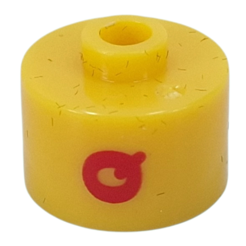 Pen Bead, Round Long, Flat Edge with Red 'Q' print