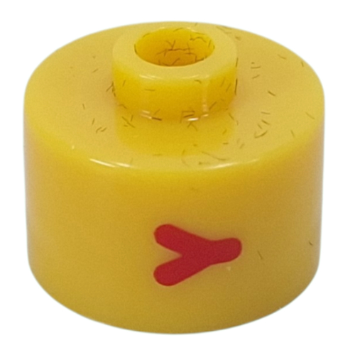 Pen Bead, Round Long, Flat Edge with Red 'Y' print