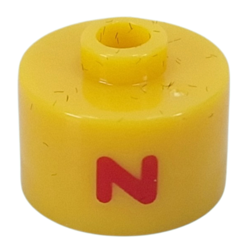 Pen Bead, Round Long, Flat Edge with Red 'Z' print