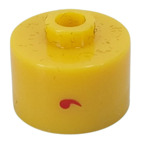 Pen Bead, Round Long, Flat Edge with Red ''' print