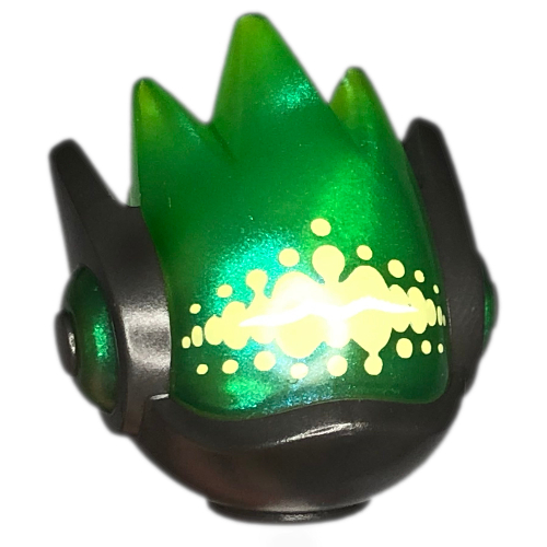 Minifig Head Special, Alien DJ, with Trans-Green Opal Visor Pattern