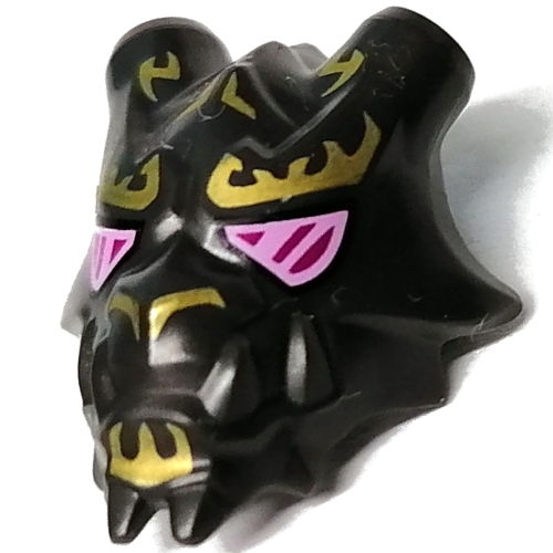 Image of part Headwear Accessory Mask Crystal King with Magenta Eyes, Yellow Flames Print