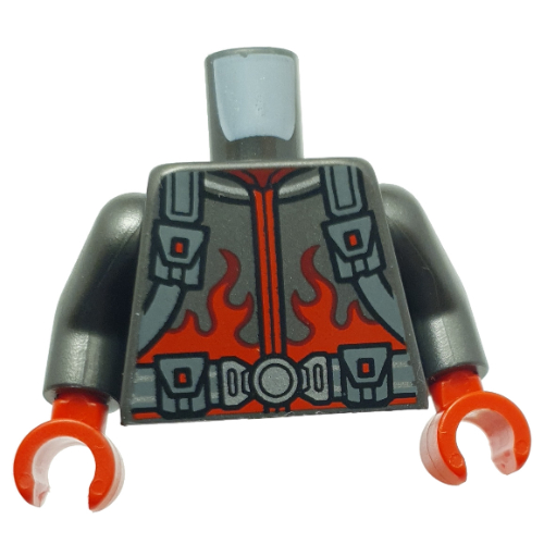Torso, Pearl Titanium Arms, Red Hands with print