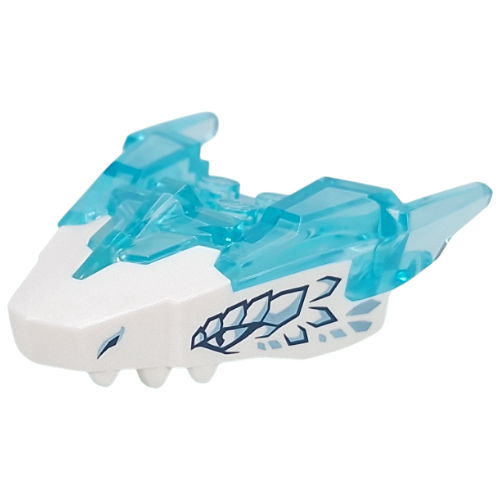 Creature Body Part, Dragon Head Upper Jaw with Spikes with Trans-Light Blue Pattern, Dark Blue/Sand Blue Eye, Scales print