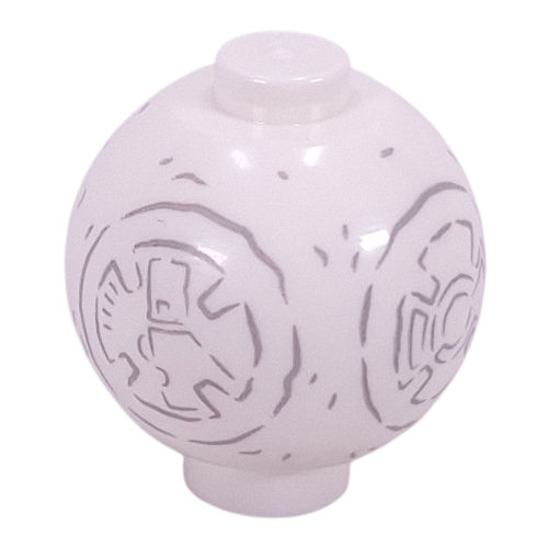 Brick Round 2 x 2 Sphere with Stud with Dark Bluish Grey BB-8 Droid Snowman Print