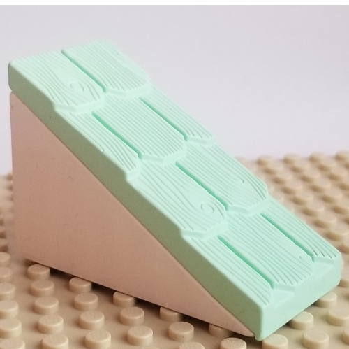 Duplo Roofpiece, Slope 33° 2 x 4 with Light Green Shingles
