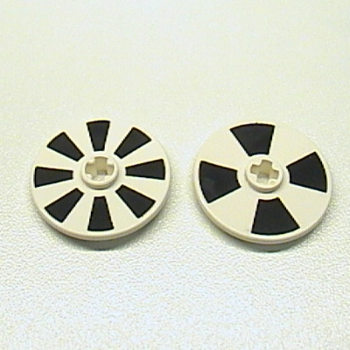 Technic Disk 3 x 3 with 4 Black Sections on One Side and 8 on Reverse Print [Speed Sensor]