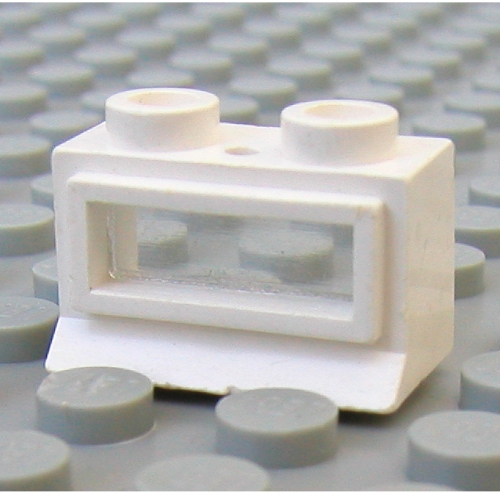 Window 1 x 2 x 1, Extended Lip, Solid Stud [no Glass]