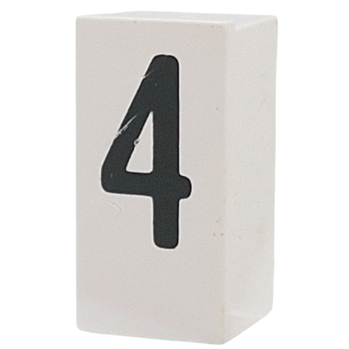Tile Special 1 x 2 x 5/6 with Stud Hole in End with '4' print