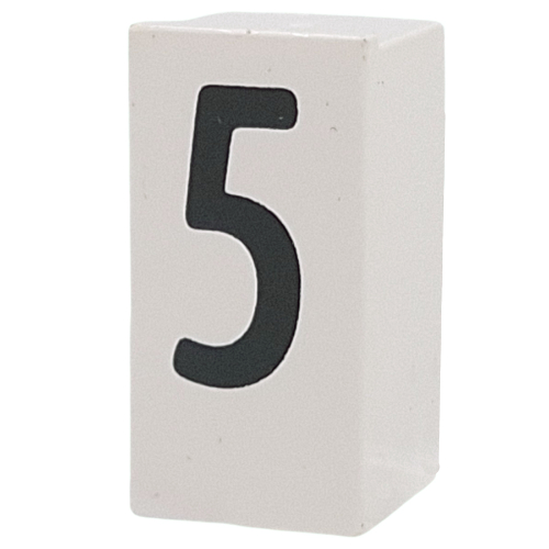 Tile Special 1 x 2 x 5/6 with Stud Hole in End with '5' print