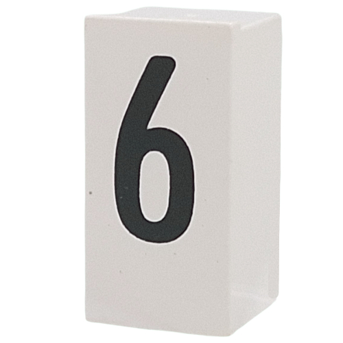 Tile Special 1 x 2 x 5/6 with Stud Hole in End with '6' print