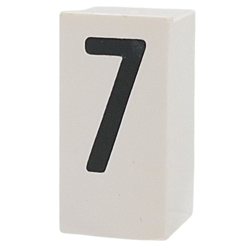 Tile Special 1 x 2 x 5/6 with Stud Hole in End with '7' print