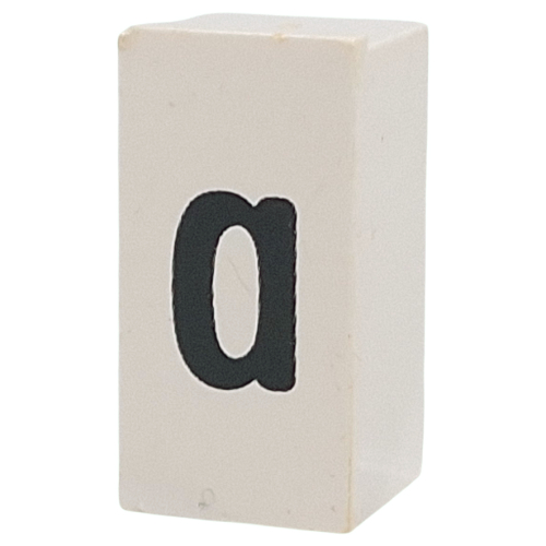 Tile Special 1 x 2 x 5/6 with Stud Hole in End with 'a' print
