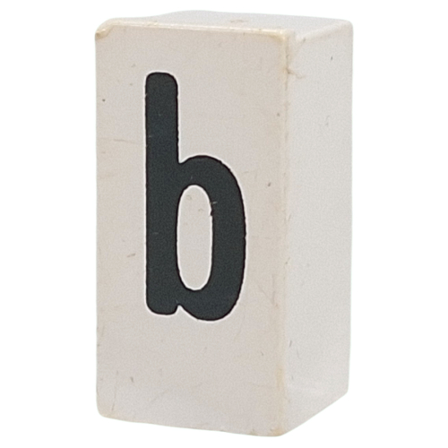 Tile Special 1 x 2 x 5/6 with Stud Hole in End with 'b' print