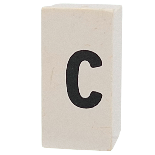Tile Special 1 x 2 x 5/6 with Stud Hole in End with 'c' print