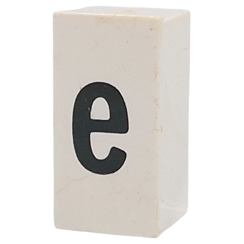 Tile Special 1 x 2 x 5/6 with Stud Hole in End with 'e' print