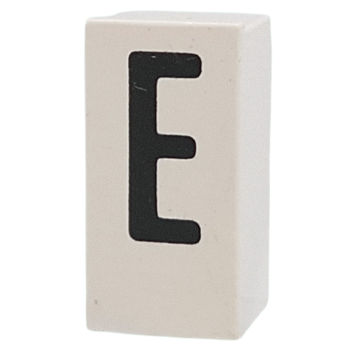 Tile Special 1 x 2 x 5/6 with Stud Hole in End with E' print