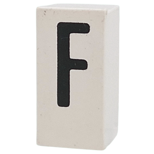 Tile Special 1 x 2 x 5/6 with Stud Hole in End with 'F' print