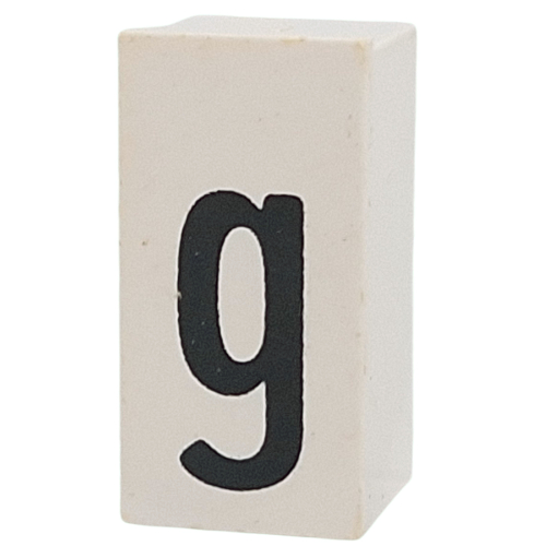 Tile Special 1 x 2 x 5/6 with Stud Hole in End with 'g' print