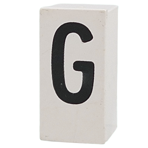 Tile Special 1 x 2 x 5/6 with Stud Hole in End with 'G' print