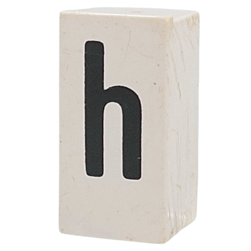 Tile Special 1 x 2 x 5/6 with Stud Hole in End with 'h' print