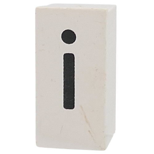 Tile Special 1 x 2 x 5/6 with Stud Hole in End with 'i' print