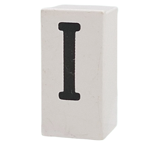 Tile Special 1 x 2 x 5/6 with Stud Hole in End with 'I' print