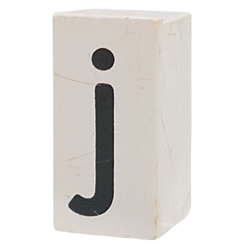 Tile Special 1 x 2 x 5/6 with Stud Hole in End with 'j' print