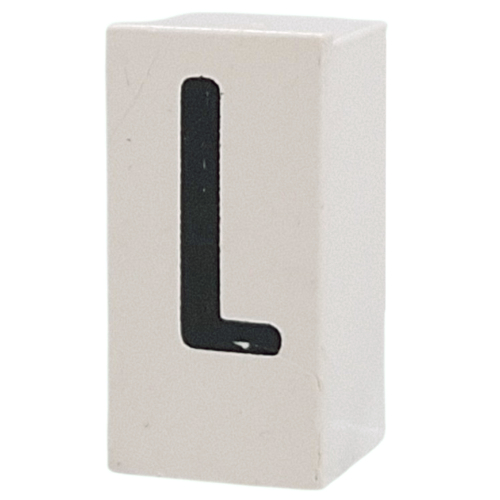 Tile Special 1 x 2 x 5/6 with Stud Hole in End with 'L' print