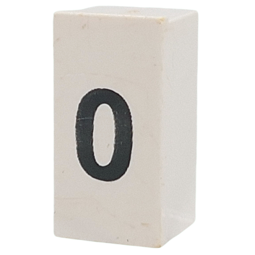 Tile Special 1 x 2 x 5/6 with Stud Hole in End with 'o' print