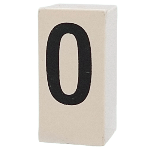 Tile Special 1 x 2 x 5/6 with Stud Hole in End with 'O' print