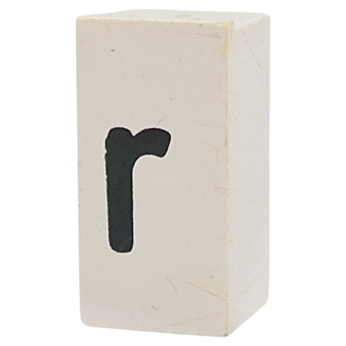 Tile Special 1 x 2 x 5/6 with Stud Hole in End with 'r' print