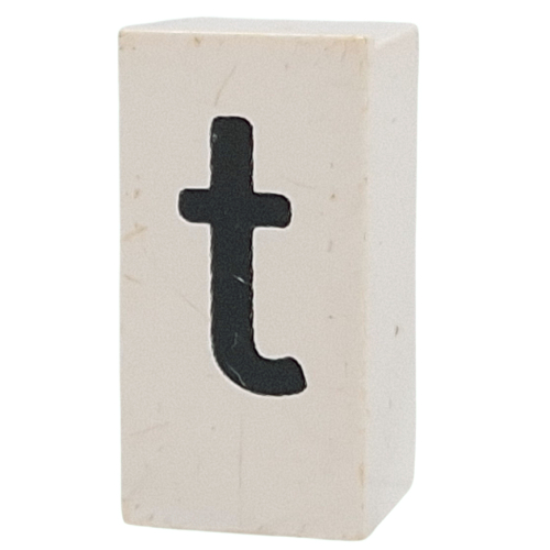 Tile Special 1 x 2 x 5/6 with Stud Hole in End with 't' print