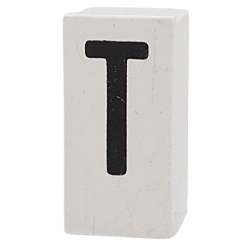 Tile Special 1 x 2 x 5/6 with Stud Hole in End with 'T' print