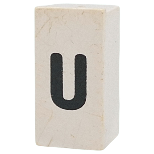 Tile Special 1 x 2 x 5/6 with Stud Hole in End with 'u' print