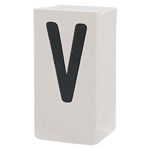 Tile Special 1 x 2 x 5/6 with Stud Hole in End with 'V' print