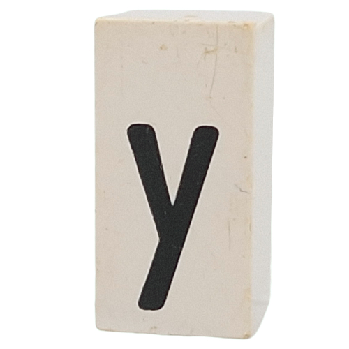 Tile Special 1 x 2 x 5/6 with Stud Hole in End with 'y' print