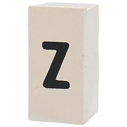 Tile Special 1 x 2 x 5/6 with Stud Hole in End with 'z' print