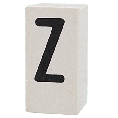 Tile Special 1 x 2 x 5/6 with Stud Hole in End with 'Z' print