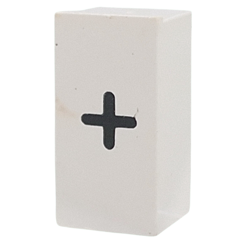 Tile Special 1 x 2 x 5/6 with Stud Hole in End with '+' print