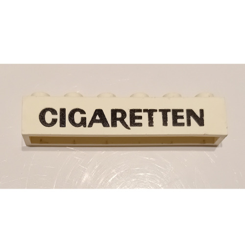 Brick 1 x 6 without Bottom Tubes with Cross Side Supports with 'CIGARETTEN' print