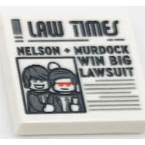 Tile 2 x 2 with Newspaper Law Times 'NELSON + MURDOCK WIN BIG LAWSUIT' print