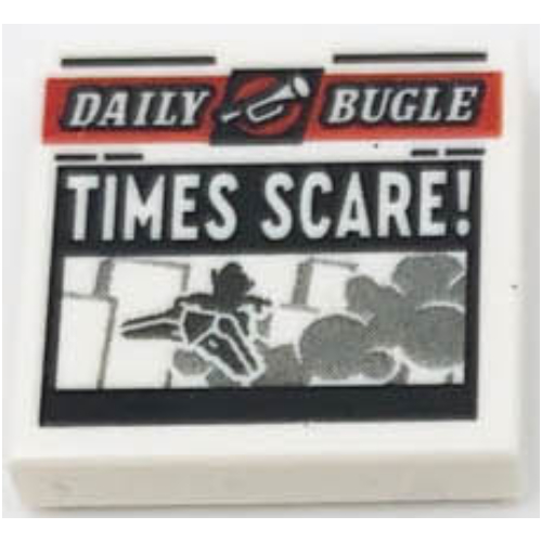 Tile 2 x 2 with Newspaper Daily Bugle 'TIMES SCARE!' print