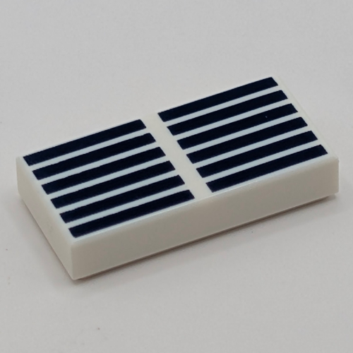 Tile 1 x 2 with Dark Blue Lines / Solar Panels print
