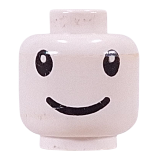 Minifig Head Nesquik Bunny, Wide Apart Eyes and Smile Print [Blocked Open Stud]